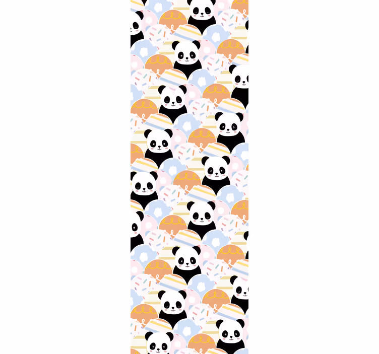 Children room roller blind with patchwork panda design - TenStickers
