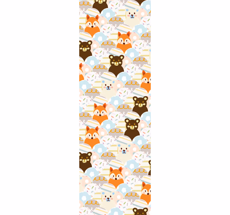 Children room roller blind with bear and fox design - TenStickers