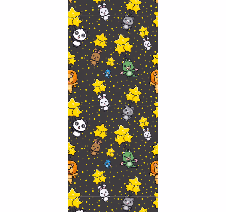 Children room roller blind with cute animals on balloons - TenStickers