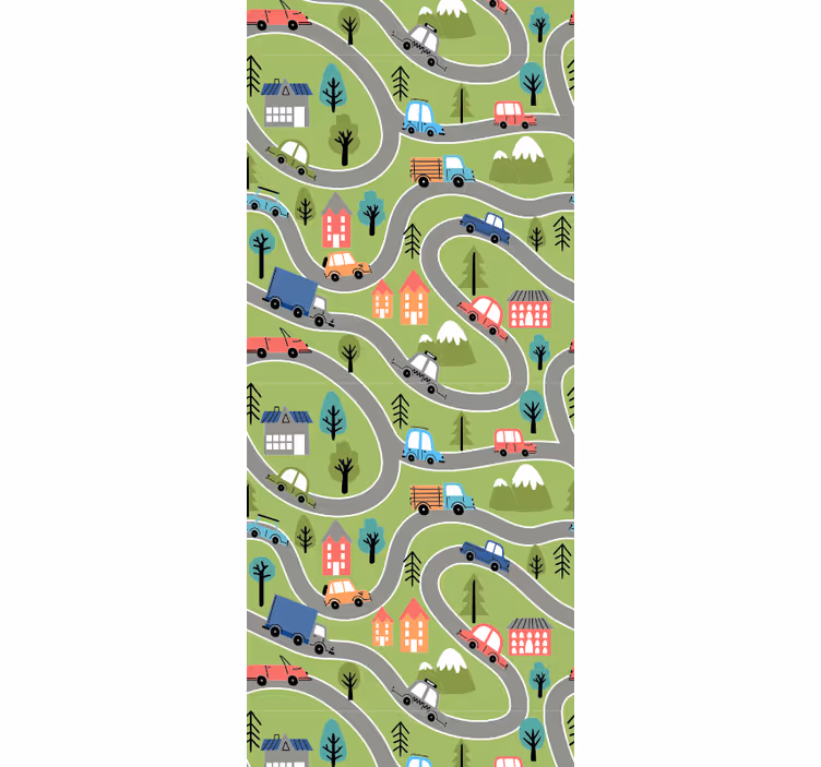 Children room roller blind colorful street racing cars - TenStickers