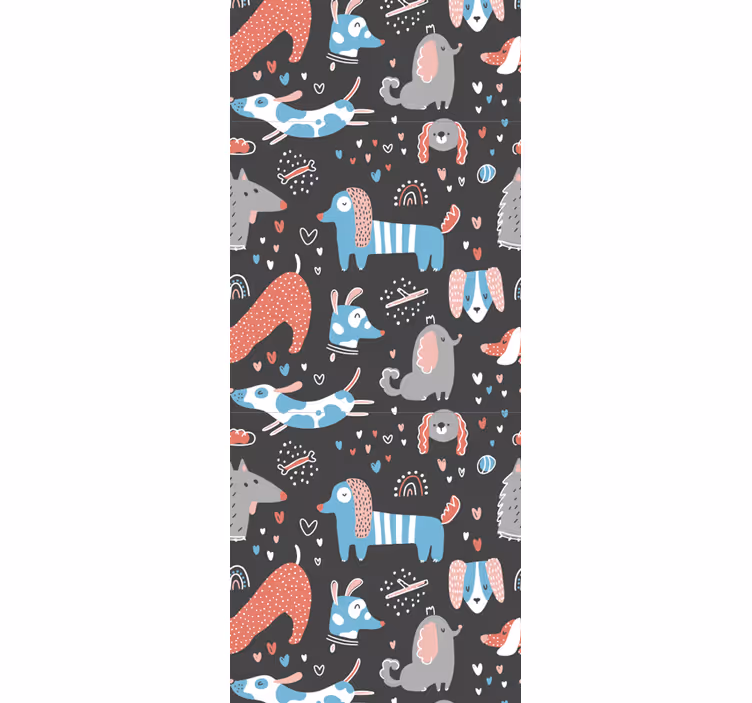 Children room roller blind with cute dog illustrations - TenStickers
