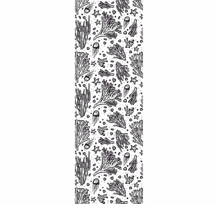 Children room roller blind with black sea creatures - TenStickers