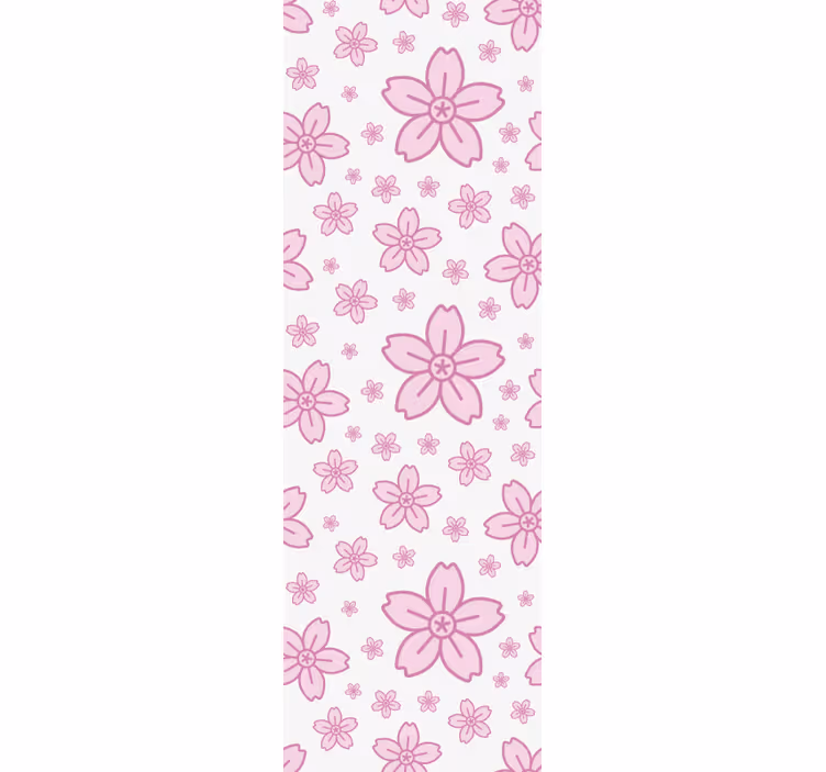 Children room roller blind with pink cute flowers - TenStickers