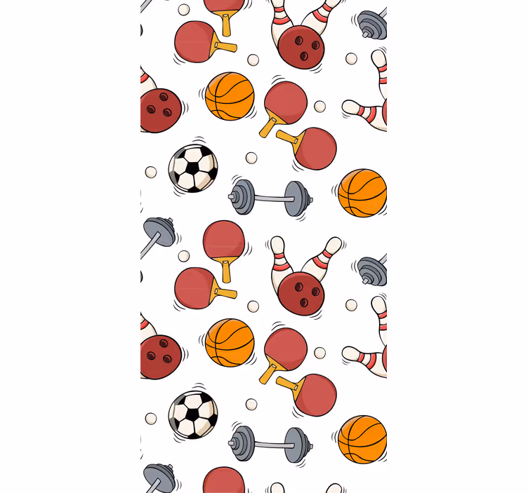 Children room roller blind sports doodle design - TenStickers