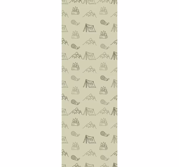 Children room roller blind hand drawn camping items - TenStickers