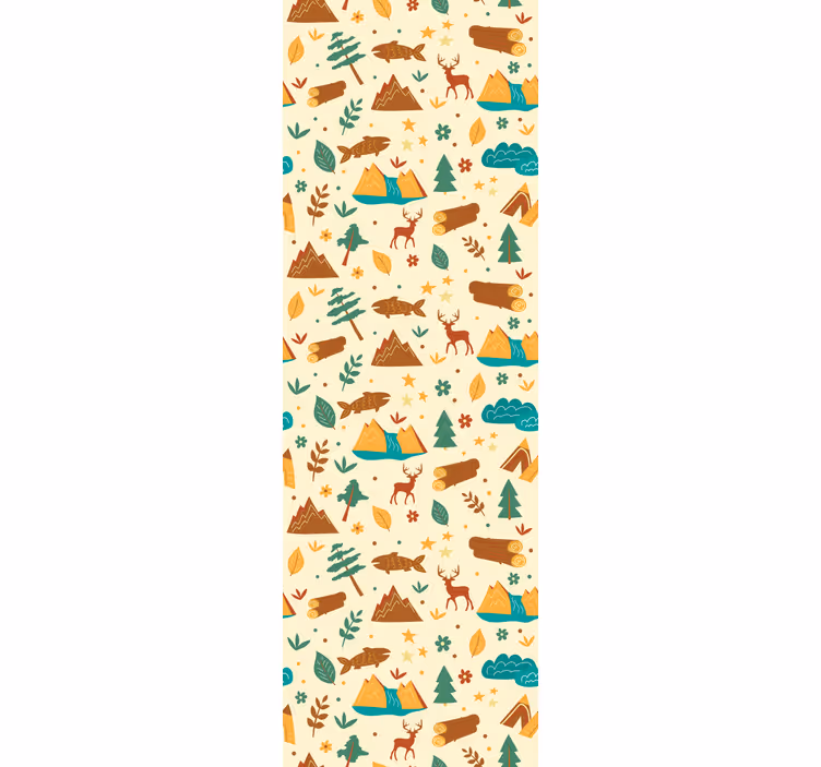 Children room roller blind with hand-drawn camping theme - TenStickers