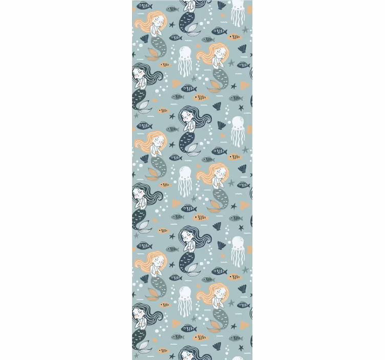Children room roller blind blue magic mermaid design - TenStickers