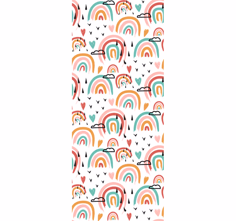 Children room roller blind with watercolor rainbows pattern - TenStickers