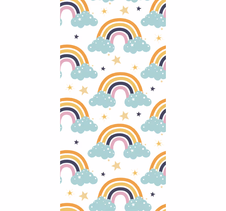 Children room roller blind colorful rainbows clouds - TenStickers