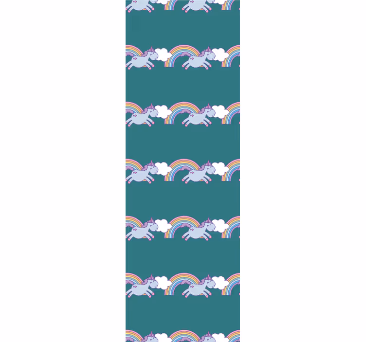 Children room roller blind with teal unicorns - TenStickers