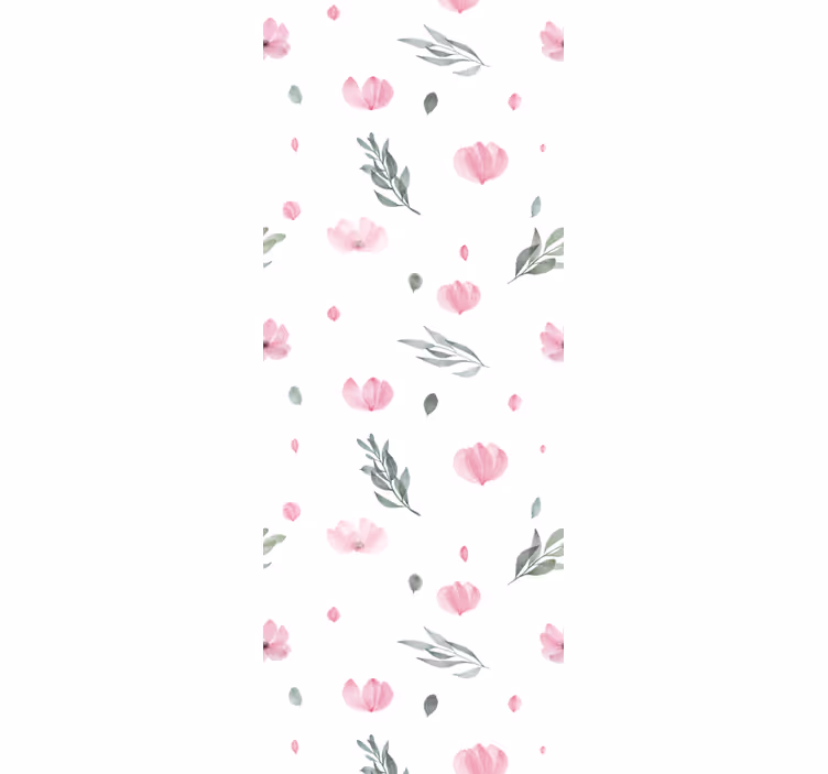 Children room roller blind with pink minimal flowers - TenStickers