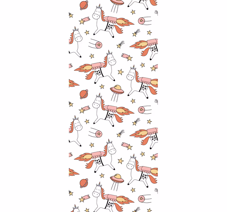 Children room roller blind unicorn pattern space design - TenStickers