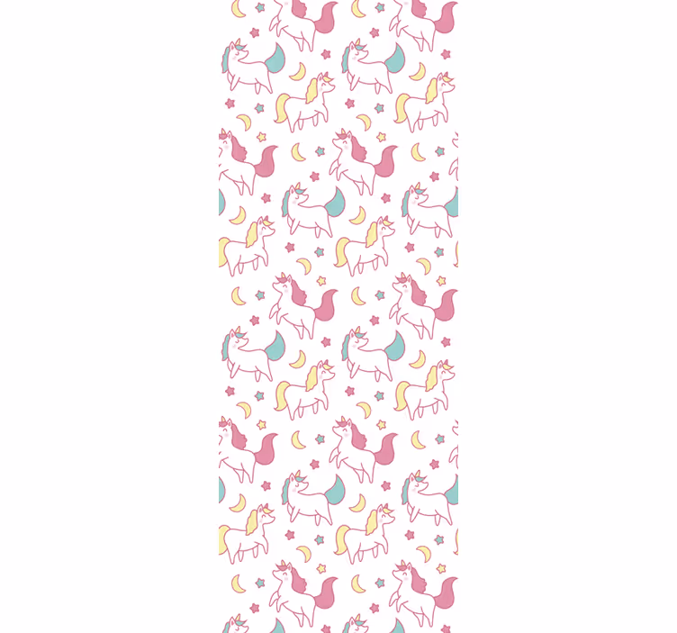 Children room roller blind with hand-drawn unicorns - TenStickers