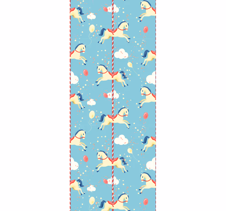 Children room roller blind amusement park horse ride - TenStickers