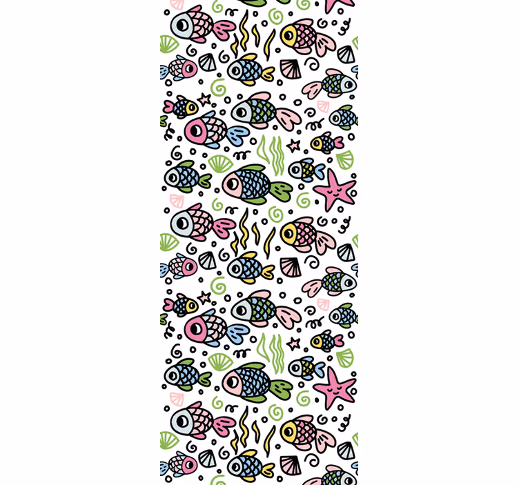Children room roller blind multicolor fish pattern - TenStickers