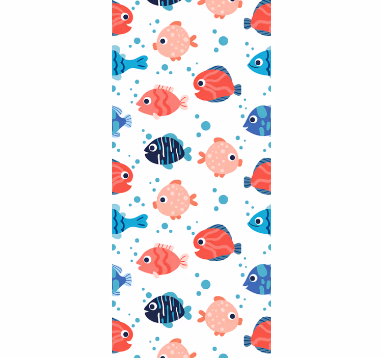 Children room roller blind pink and blue fish - TenStickers