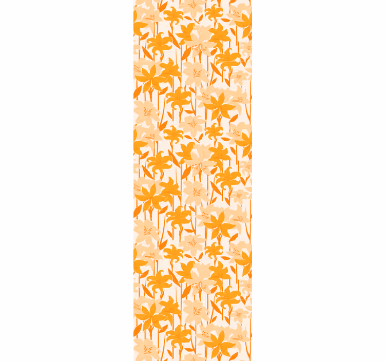 Small cute orange flowers children room roller blind - TenStickers