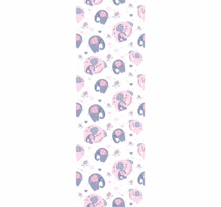 Cute pink elephants children room roller blind - TenStickers