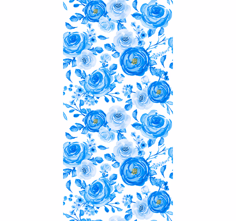 Children room roller blind nordic blue flower clocks - TenStickers