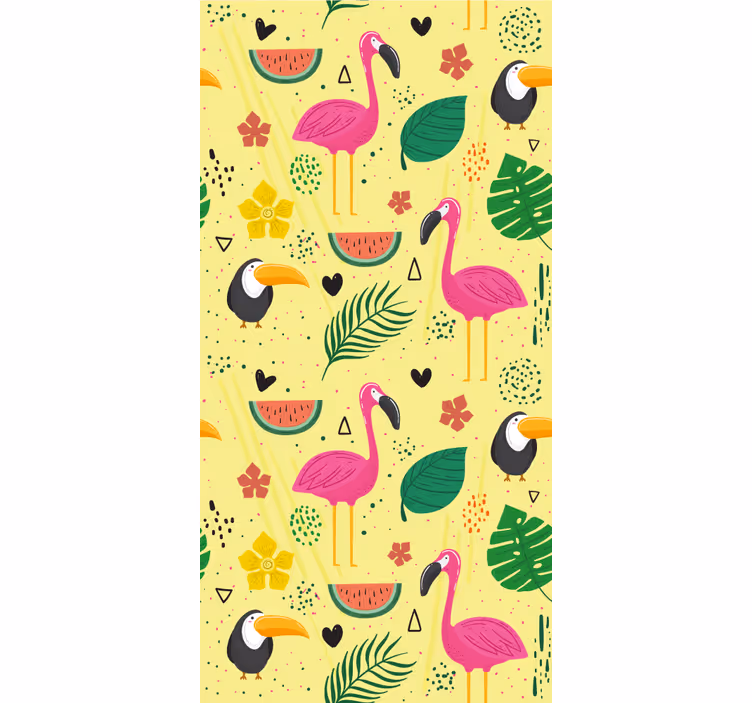 Children room roller blind cute animals with plants - TenStickers