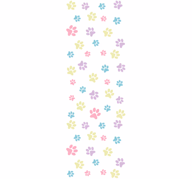Children room roller blind with colorful dog paws - TenStickers