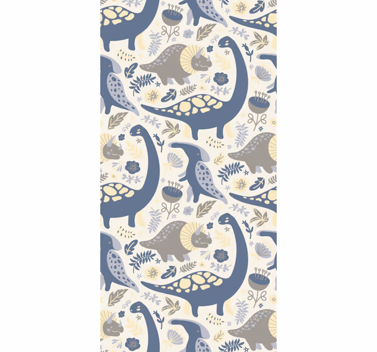 Children room roller blind blue dinosaurs nordic style - TenStickers