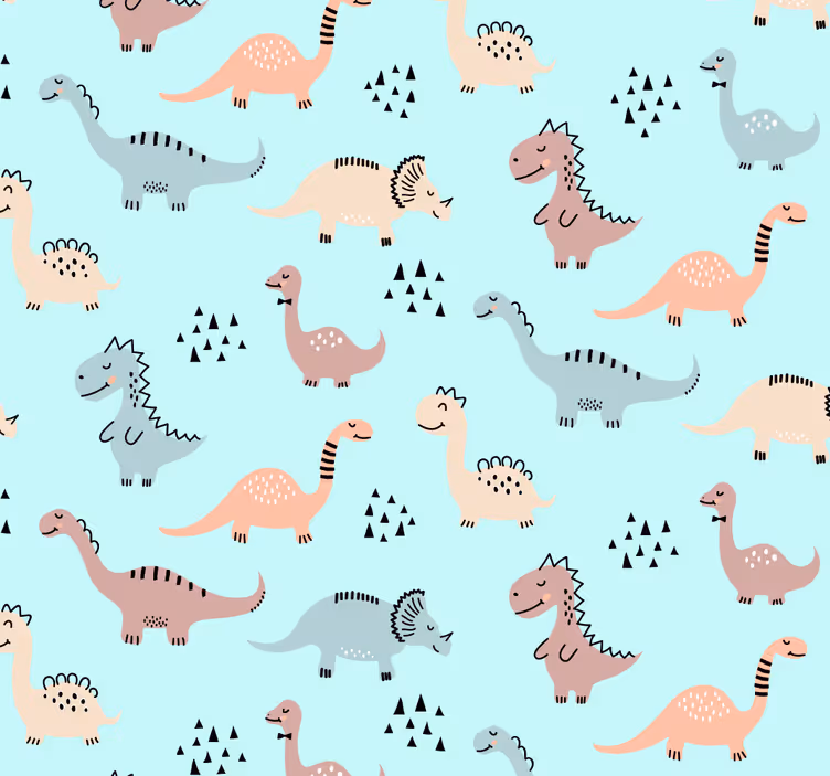 Children room roller blind with blue dinosaur design - TenStickers