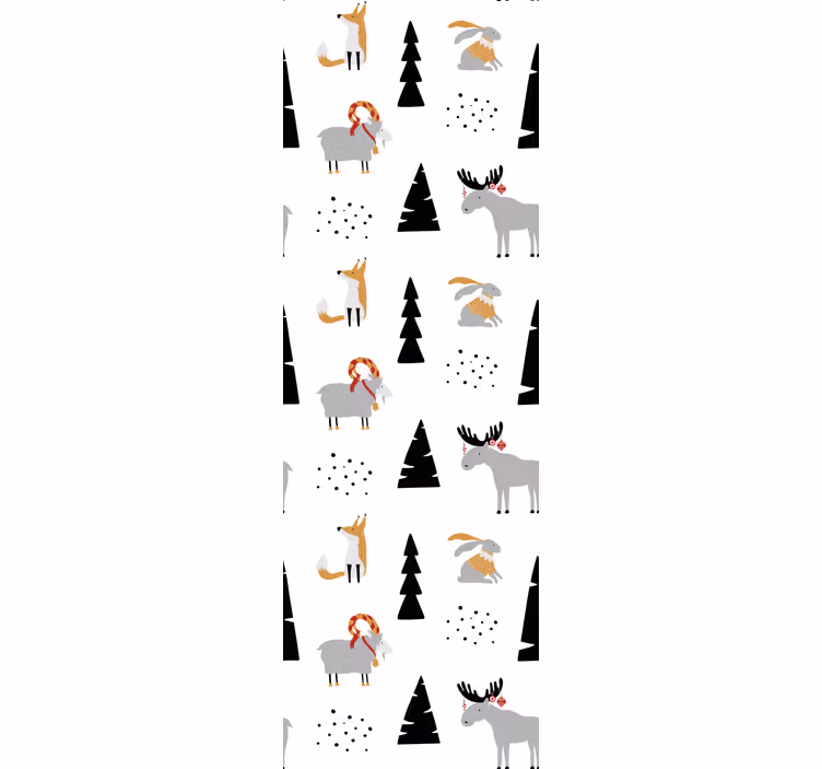 Children room roller blind with winter animals pattern - TenStickers