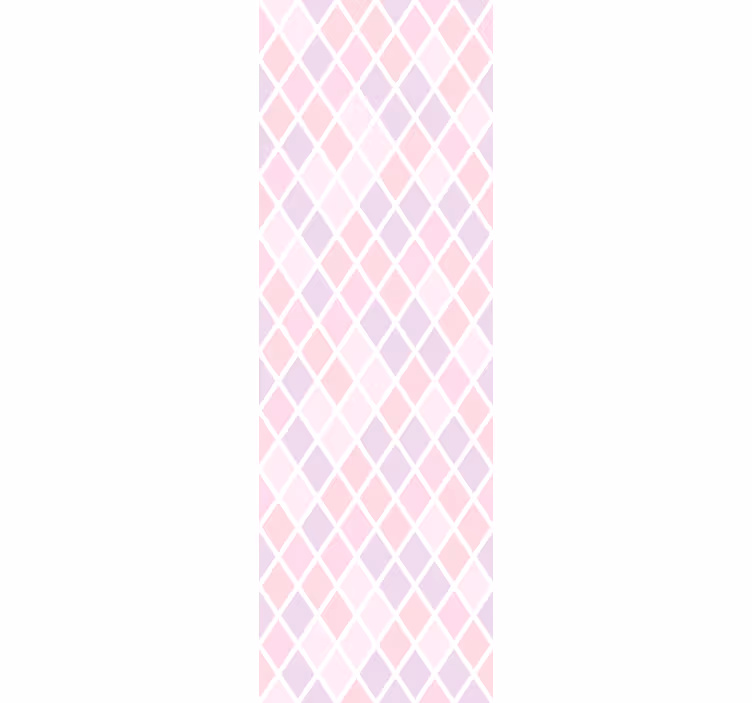 Children room roller blind in pink and white rhombuses - TenStickers