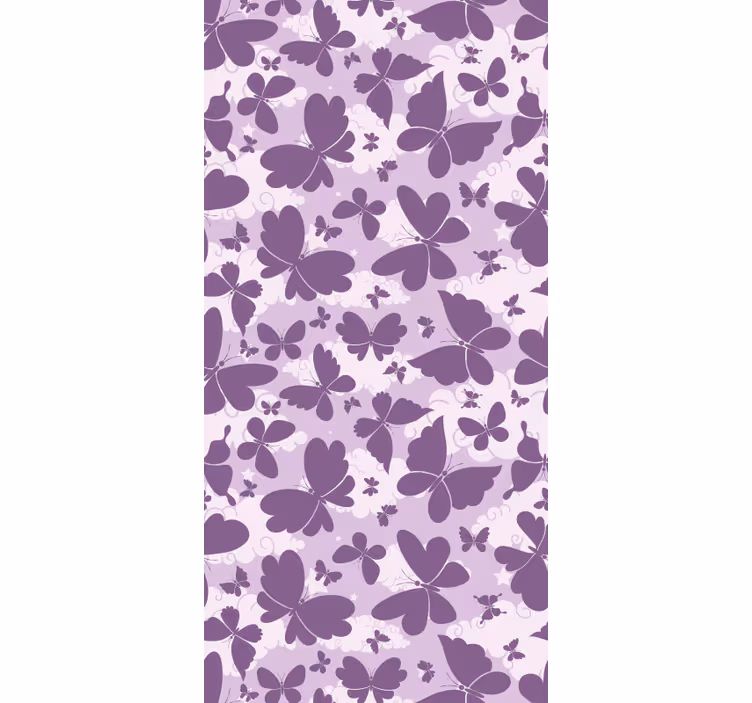 Children room roller blind cloudy sky purple butterfly - TenStickers