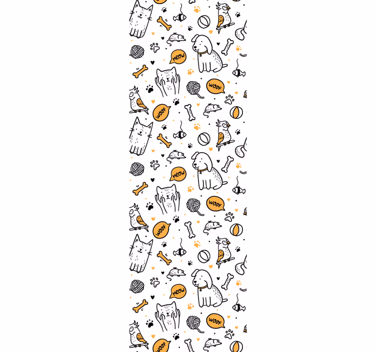 Children room roller blind pets cats and dogs doodle - TenStickers