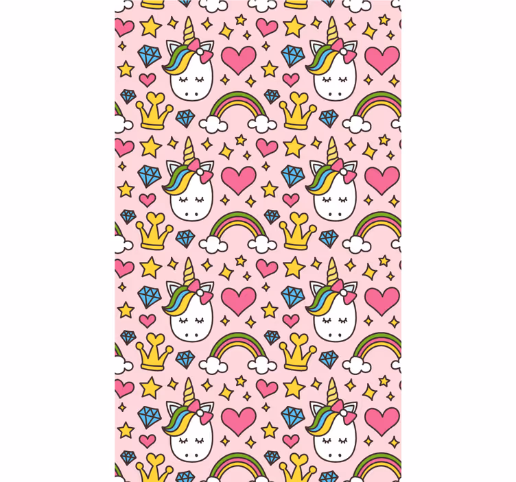 Cute rainbows and unicorns roller blind for children room - TenStickers