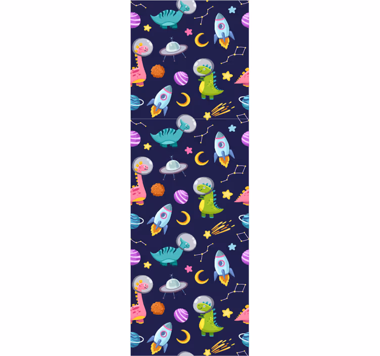 Children room roller blind cute design dino world - TenStickers