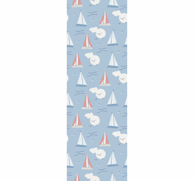 Children room roller blind sailboat pattern on clouds - TenStickers