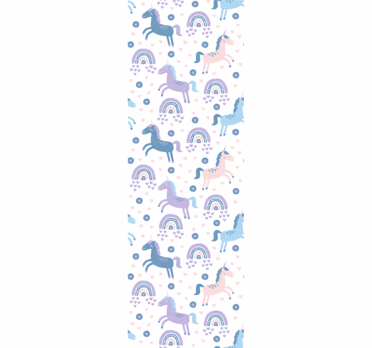 Children room roller blind with pastel unicorns pattern - TenStickers