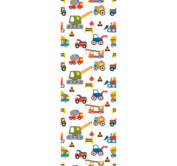 Children room roller blind cute diggers at work - TenStickers