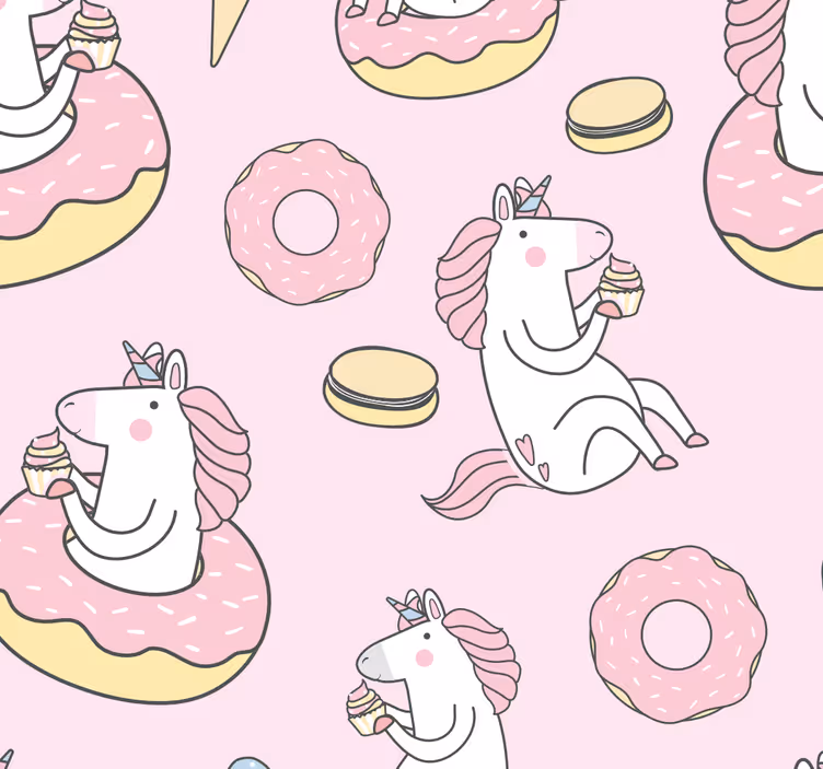 Pink unicorn children room roller blind - TenStickers