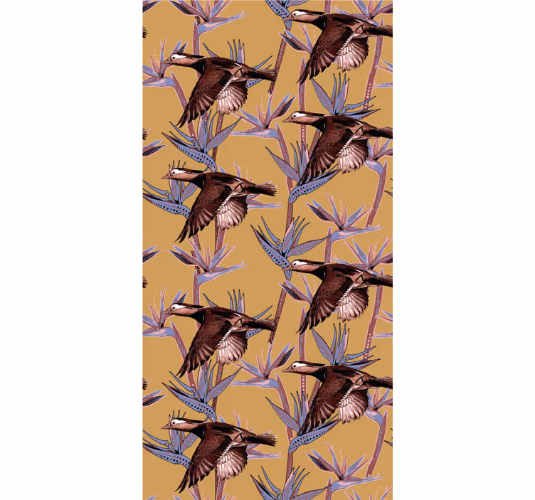 Office roller blind lake animals vintage design - TenStickers
