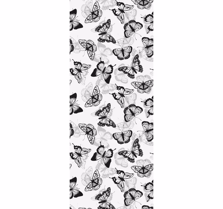 Office roller blind with black delicate butterfly design - TenStickers