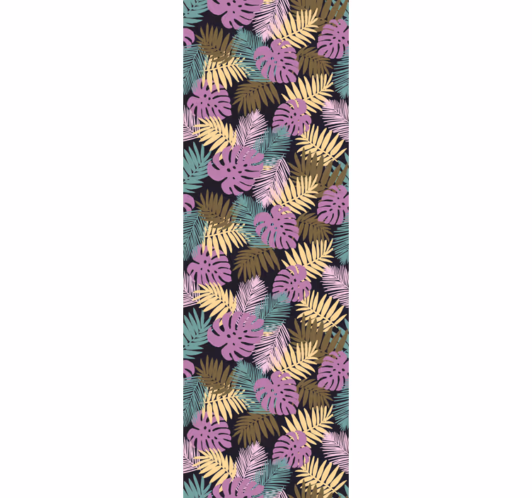 Tropical green and pink leaves office roller blind - TenStickers