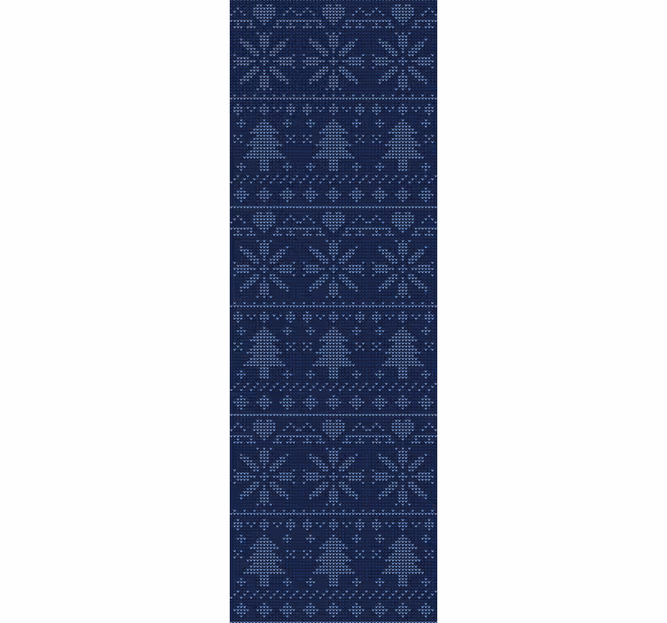 Office roller blind in navy blue christmas knit - TenStickers