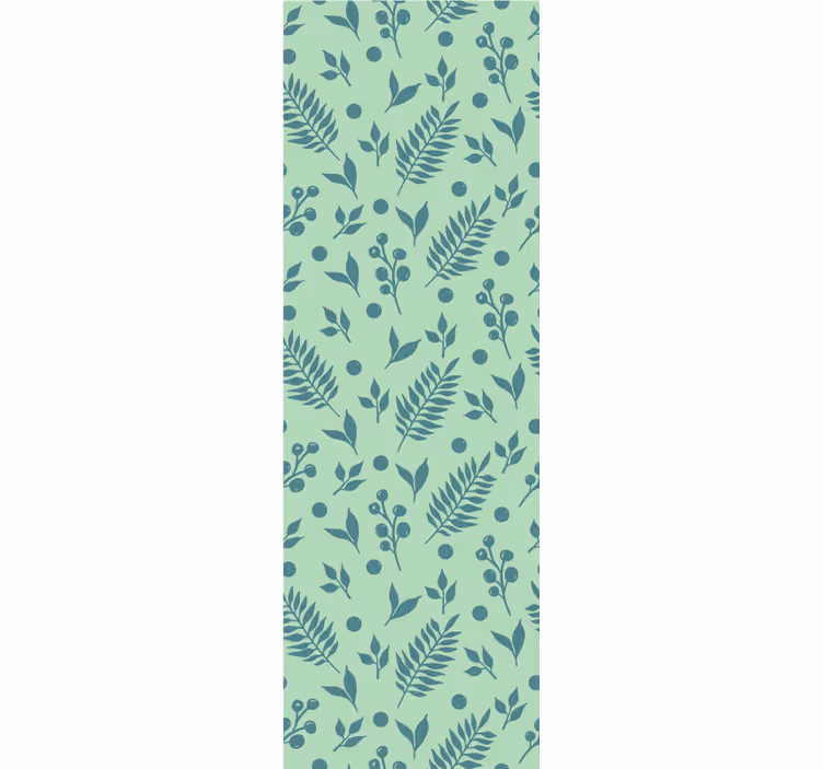 Office roller blind with green leaves on green - TenStickers