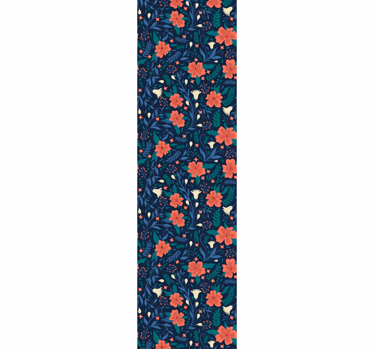 Office roller blind with nordic floral design - TenStickers