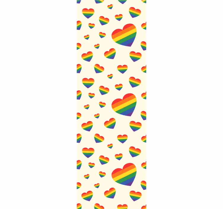 Teenage bedroom roller blind rainbow heart design - TenStickers