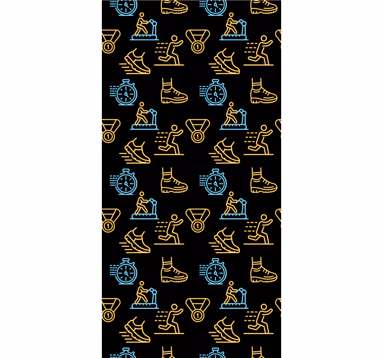 Teenage bedroom roller blind with neon vector icons - TenStickers