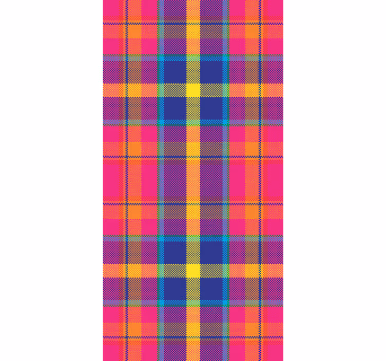 Teenage bedroom roller blind colourful gingham pattern - TenStickers