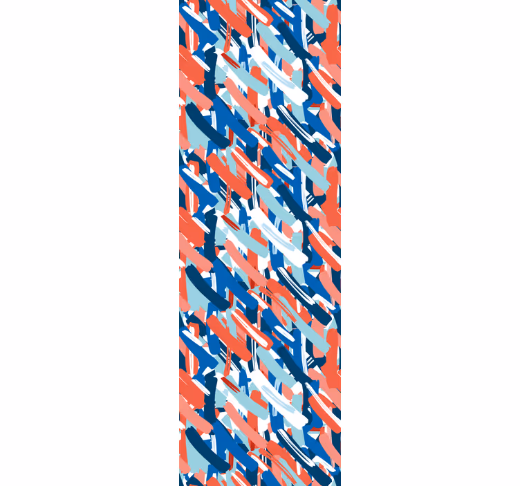 Teenage bedroom roller blind in red blue and white strokes - TenStickers