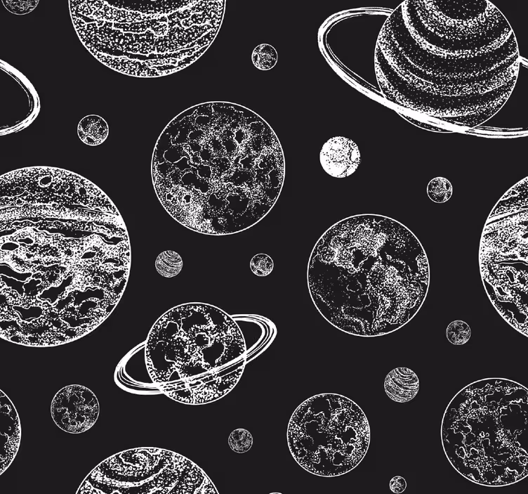 Teenage bedroom roller blind black and white space - TenStickers