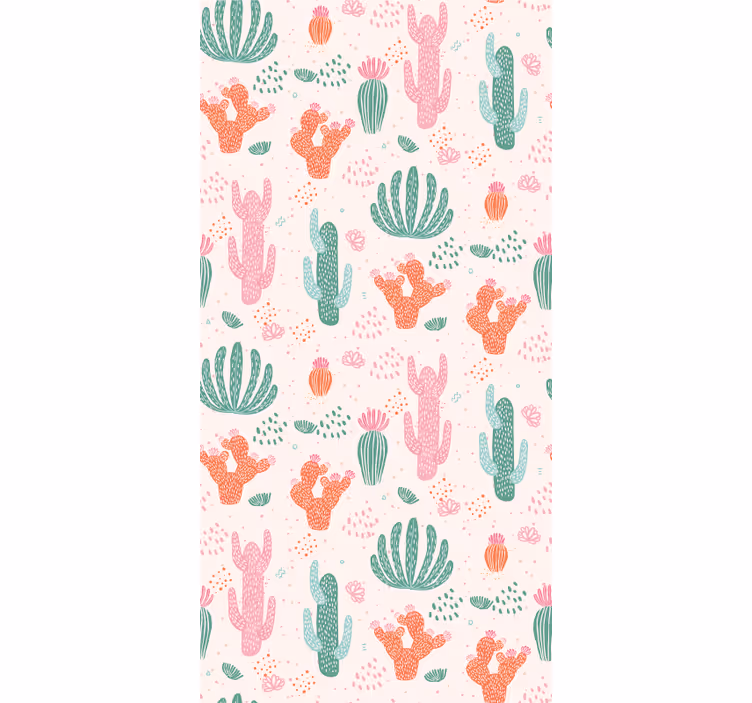 Teenage bedroom roller blind retro cactus pattern - TenStickers