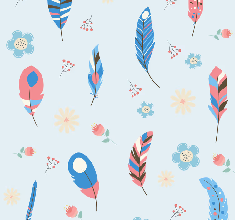 Colorful feathers teenage bedroom roller blind - TenStickers
